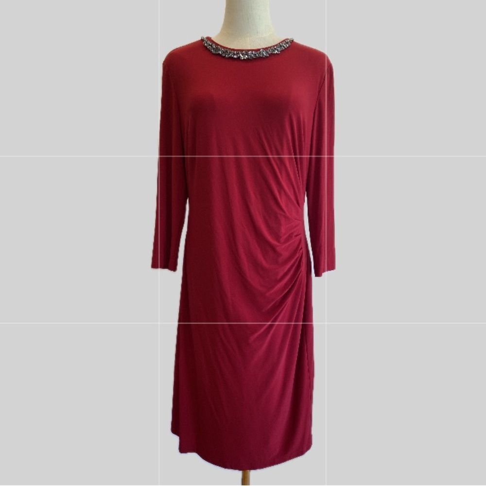Ralph Lauren Dress NWOT Elegant Red Long Sleeves Dress 14